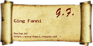 Ging Fanni névjegykártya