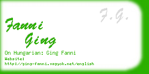 fanni ging business card